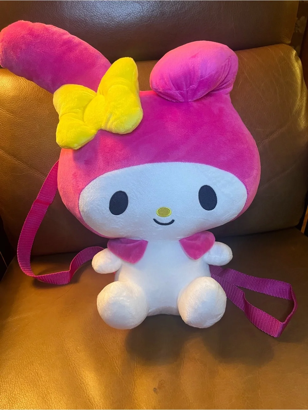 Sanrio Hello Kitty & Friends My Melody Pink & Yellow Bow Plush Backpack NEW NWT